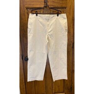 A New Day Pants NWT High‎ Rise Straight Leg Slacks Cream Plus Size 16 R Cropped